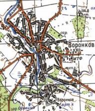 Topographic map of Voronkiv