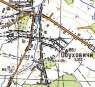 Topographic map of Obukhovychi