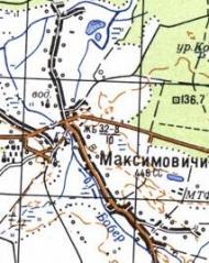 Topographic map of Maksymovychi