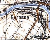 Topographic map of Bugove