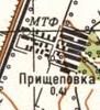 Topographic map of Pryschepivka