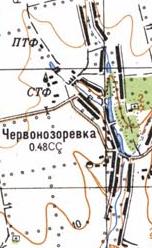 Topographic map of Chervonozorivka