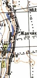 Topographic map of Zhakchyk