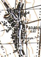 Topographic map of Rozdol