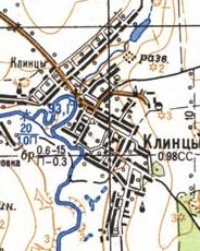 Топографічна карта Клинців