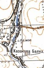 Топографічна карта Козакової Балки