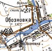 Топографическая карта Обозновки