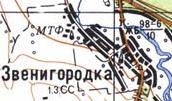 Topographic map of Zvenigorodka