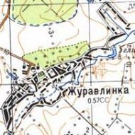 Topographic map of Zhuravlynka