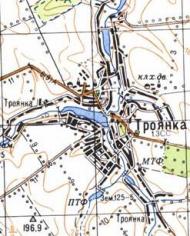 Topographic map of Troyanka