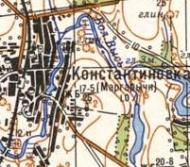 Топографическая карта Костянтиновки