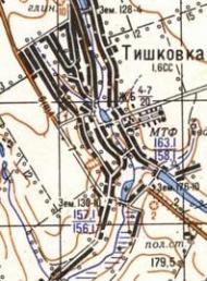 Топографическая карта Тишковки