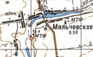 Topographic map of Malchevske