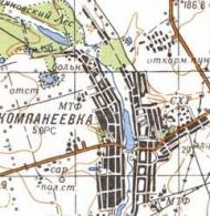 Топографическая карта Компанеевки