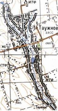 Topographic map of Tauzhne