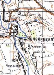 Топографічна карта Чечеліївки