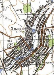 Topographic map of Zlynka