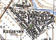Топографическая карта Казавчина