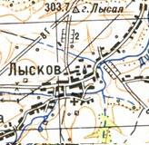 Topographic map of Lyskiv