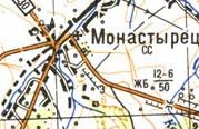 Топографическая карта Монастырца