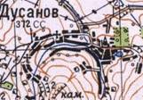 Topographic map of Dusaniv