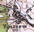 Topographic map of Ushkovychi