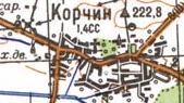 Топографическая карта Корчина
