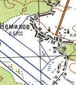 Topographic map of Nemyliv