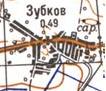 Topographic map of Zubkiv