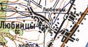 Топографічна карта Любинців