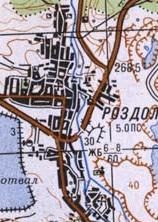 Топографическая карта Роздола