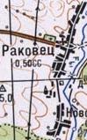 Topographic map of Rakovets