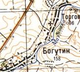 Топографическая карта Богутина