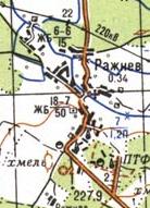 Topographic map of Razhniv