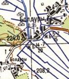 Topographic map of Bovdury