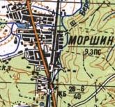 Топографическая карта Моршина