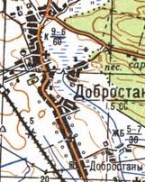 Topographic map of Dobrostany