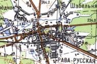 Topographic map of Rava-Ruska