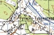 Topographic map of Gutysko-Turyanske