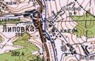 Топографическая карта Липовки