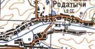 Topographic map of Rodatychi