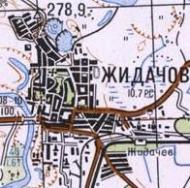 Топографічна карта Жидачева