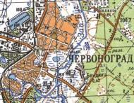 Топографическая карта Червонограда