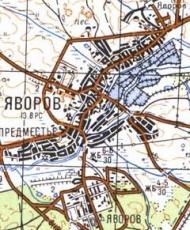Топографическая карта Яворова