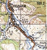 Topographic map of Pidbuzh