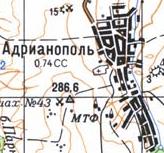 Топографічна карта Адріанополя