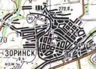 Топографическая карта Зоринска