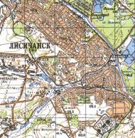 Topographic map of Lysychansk