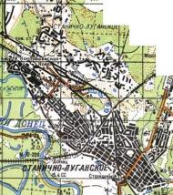 Topographic map of Stanichno-Luganske
