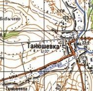 Topographic map of Tanyushivka